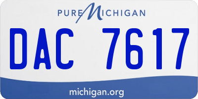 MI license plate DAC7617