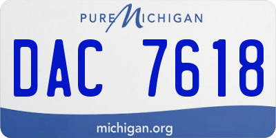 MI license plate DAC7618