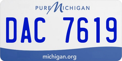 MI license plate DAC7619