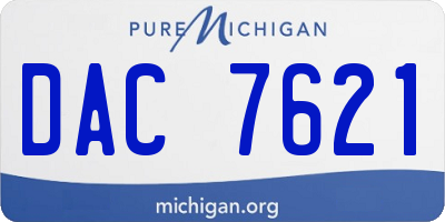 MI license plate DAC7621