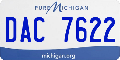 MI license plate DAC7622