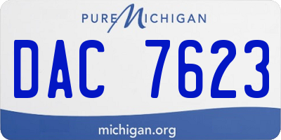 MI license plate DAC7623