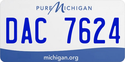 MI license plate DAC7624