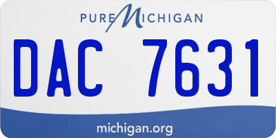 MI license plate DAC7631