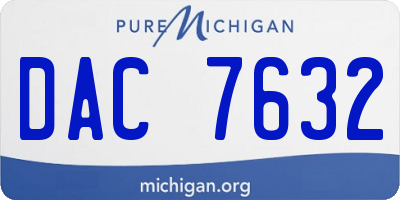 MI license plate DAC7632