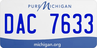 MI license plate DAC7633