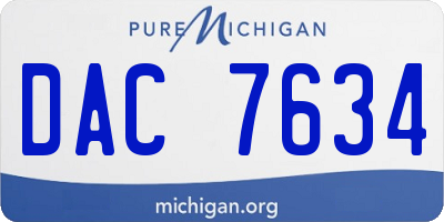 MI license plate DAC7634