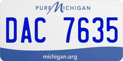 MI license plate DAC7635