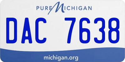 MI license plate DAC7638