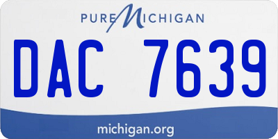 MI license plate DAC7639