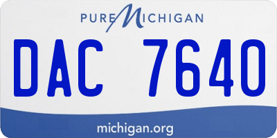 MI license plate DAC7640