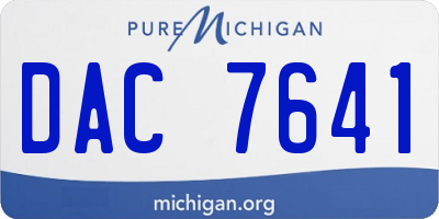 MI license plate DAC7641