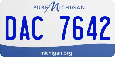 MI license plate DAC7642