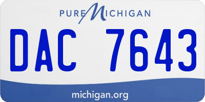 MI license plate DAC7643
