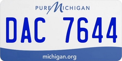MI license plate DAC7644