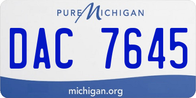 MI license plate DAC7645