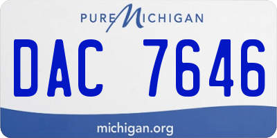 MI license plate DAC7646