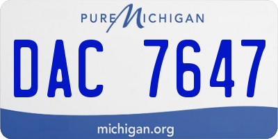 MI license plate DAC7647