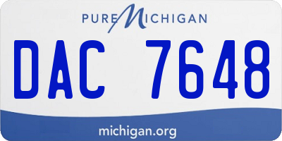 MI license plate DAC7648
