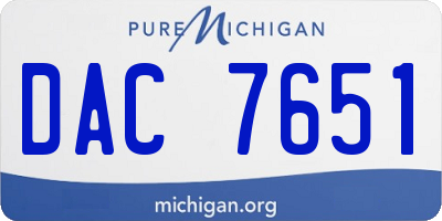 MI license plate DAC7651