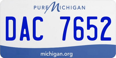 MI license plate DAC7652