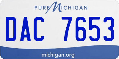 MI license plate DAC7653