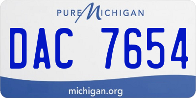 MI license plate DAC7654