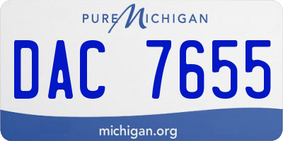 MI license plate DAC7655
