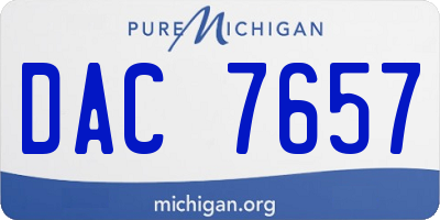 MI license plate DAC7657