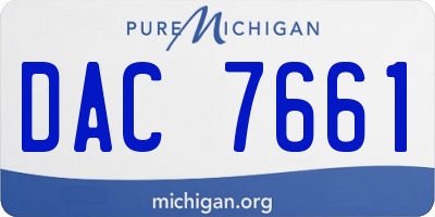 MI license plate DAC7661