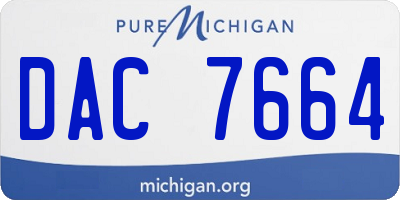 MI license plate DAC7664