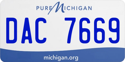 MI license plate DAC7669