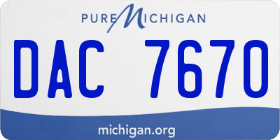 MI license plate DAC7670