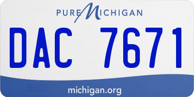 MI license plate DAC7671