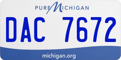 MI license plate DAC7672