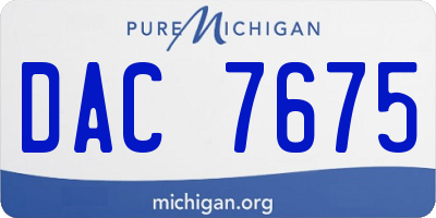 MI license plate DAC7675