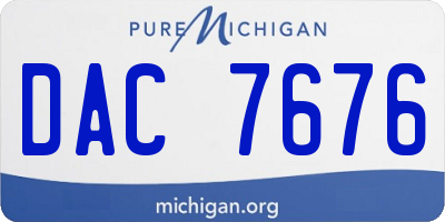 MI license plate DAC7676