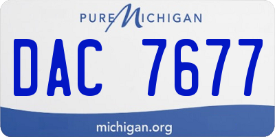 MI license plate DAC7677