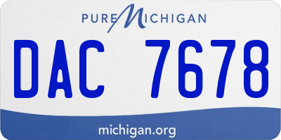 MI license plate DAC7678