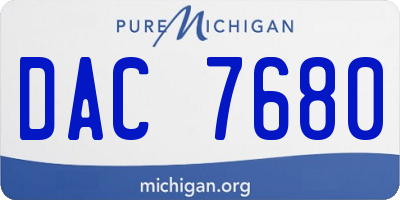 MI license plate DAC7680