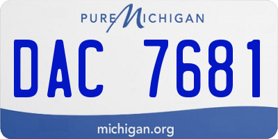 MI license plate DAC7681