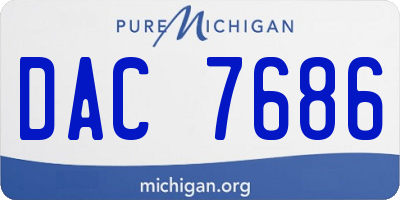 MI license plate DAC7686