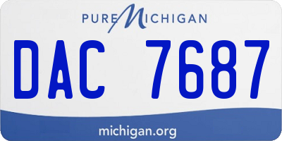 MI license plate DAC7687