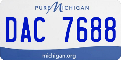 MI license plate DAC7688