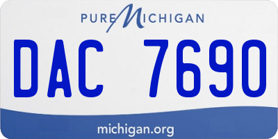 MI license plate DAC7690