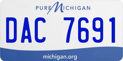 MI license plate DAC7691