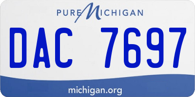 MI license plate DAC7697