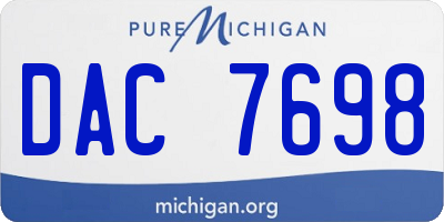 MI license plate DAC7698