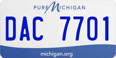 MI license plate DAC7701