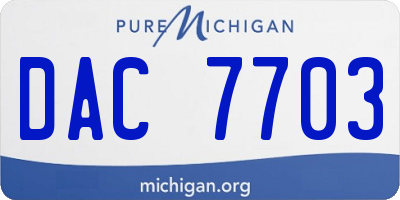 MI license plate DAC7703